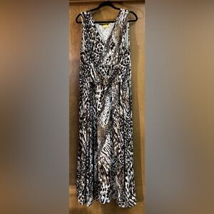Liz Lange Animal Print Maxi Dress with Gold Accent Buckle